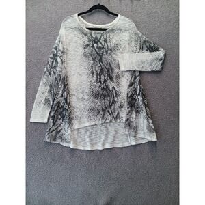 Enti Glamour Women M Relaxed Fit Snakeskin Knit Top Beach Boho Lightweight Knit